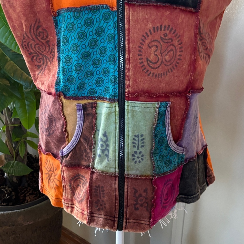 Colorful Hippy Patchwork Women's Vest 🤩 - Picture 3 of 9